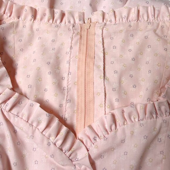 Vintage Cottagecore Puff Sleeve Dress Victorian Maxi Princess Preppy Ruffle. - Picture 13 of 14